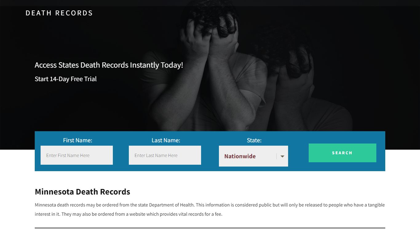 Minnesota Death Records | Enter Name and Search | 14 Days Free